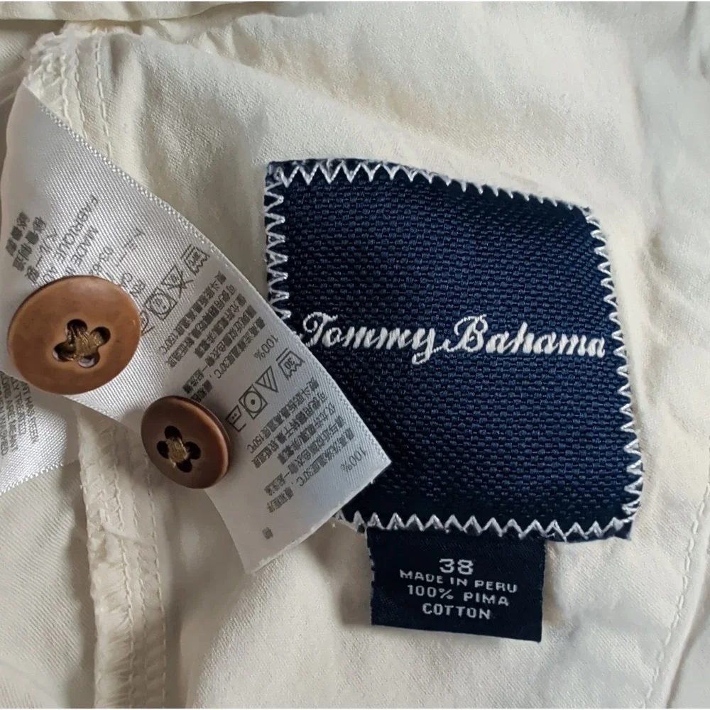 Tommy Bahama Men's Shorts Size 38 Pima Cotton Modal Off White Marlin Flat Front